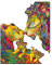 Wooden Jigsaw Puzzles for Adults and Kids, 300 Piece Jigsaw Wood Puzzle -Lion Family, Unique Animal Shaped Puzzle Gift Wall Decoration, 32x40cm