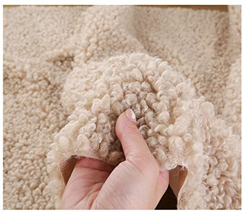 NAKAN Sherpa Fleece Kunstpelz Kunstfell Stoff 160x50cm Hohe Dichte Soft Faux Schaffell Stoff für Nähen, Spielzeug, Kissen, Kostüm, DIY Basteln(Color:Eiche)