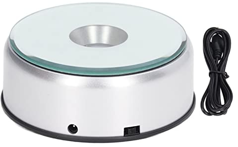 LED-Display-Basis, 80 Sekunden Pro Runde, Langlebiges ABS, 360 Grad Drehbarer Display-Basisständer mit USB-Stromkabel, Motorisierter Drehbarer Drehteller-Display-Ständer für Crystals Glass Glitter Cup