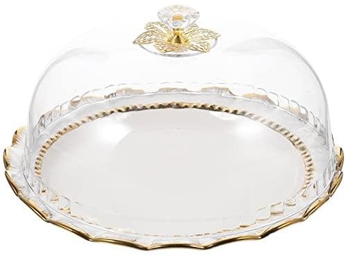 Zerodeko Alzata Decorativa Per Torte In Porcellana Bianca Alzatina Per Cupcake Con Coperchio A Cupola In Espositore Da Dessert Per Feste Piatto Da Portata Piatto Di Frutta Con