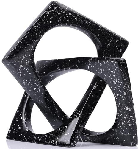 LCCCK Moderne geometrische Skulptur, schwarzer Knoten, Statue, Dekoration, schwarzes Bücherregal, Tafelaufsatz, Jax, dekorativ, geometrische Tischskulptur und Figuren, für Schwarze Heimdekoration,