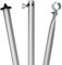 2 STÜCK - Aluminium Zeltstange - mit Fuß und Klemme - teleskopierbar 210-290cm - Ø28-25mm - 3 Teile leicht stabil Ersatz Gestänge für Zelt Vorzelt Camping Teleskopstange Aufstellstange Sturmstange