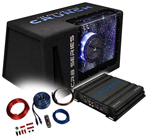 Mediadox Crunch Basspaket - 2-Kanal Endstufe/Verstärker+ Subwoofer+Kabel-Set/CRB-501 + GPX-500.2 + KABELKIT