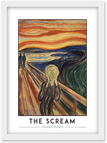 Wee Blue Coo Edvard Munch The Scream Expressionist Painting Artwork Framed Wall Art Print A4