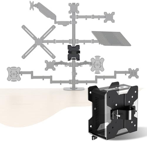 Pholiten Adjustable Thin Client Mini PC Mount Bracket,CPU VESA Under Desk and Monitor Arm Computer Holder