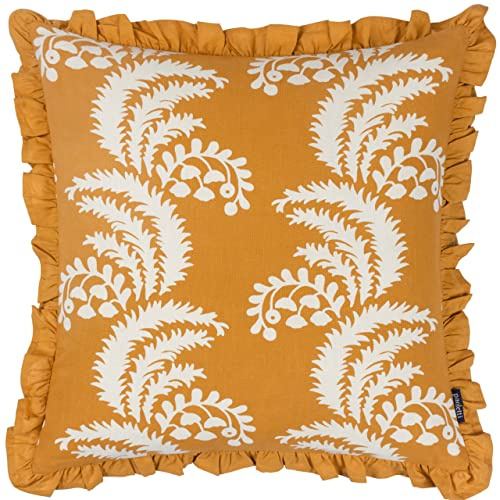 Paoletti Montrose Feather Filled Cushion,Ochre,50 x 50cm