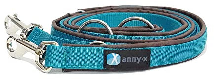 anny-x teilgepolsterte Führleine Classic Bolt Fun braun Petrol 3m