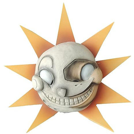 REVYV Security Breach Sundrop Moondrop Maske Mond und Sonne Clown Cosplay Latex Maske Halloween Ostern Party Kostüm Requisite (Orange)