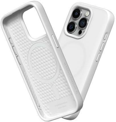 RhinoShield Case kompatibel mit [iPhone 15 Pro Max] | SolidSuit - MagSafe-kompatibel -Stoßdämpfende & schlanke Schutzhülle mit Premium Finish - 3.5 Meter Fallschutz - Weiß