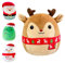 POPOYU Elch Kuscheltier,Kawaii Plüsch Stofftier Gefüllte Plüschpuppe,Elch Plüschtier Nikolaus Stofftier Weihnachtsmann für Kinder Sofa Schlafzimmer Dekoration Spielzeug Weihnachten Neujahr Geschenk
