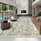 HOMFINE Vintage Teppich Wohnzimmer Waschbar - Kurzflor Waschbarer Teppich Super Weich rutschfest Blumen Design Groß Wohnzimmerteppich für Schlafzimmer Esszimmer Grau 120 x 170 cm
