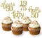 24 Pcs Glitter 50th Birthday Cupcake Toppers for Celebrating Fifty Years Old Birthday Party Decorations (Gold)