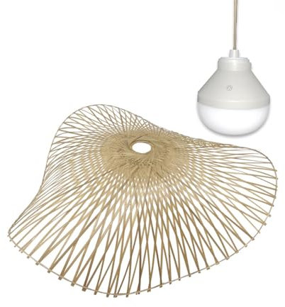 Lumisky LAIA NOMAD Pendelleuchte im Bohème-Stil aus natürlichem Bambus mit nomadischer LED-Glühbirne