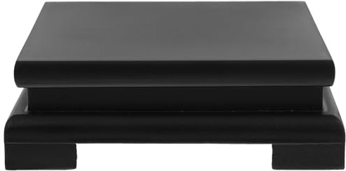 POPETPOP Chinese Plant Stand Oriental Furniture Wooden Display Base Square Pedestal Vase Base Table Lamp Teapot Base for Buddha Statue Aquarium Fishbowl Plant Stool