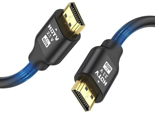 grofyllaa 8K Cable Hdmi 2 M, Hdmi de alta velocidad 2.1 Cable 8K@60Hz 4K@120Hz, conector chapado en oro 3D eARC HDCP 2.2 &2.3 para HDTV/Blu Ray Playback/proyectores/Laptops/PS4/PS5 (Negro)