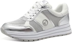 Tamaris Schnürer Damen Vegan sportlich metallic,EU 37