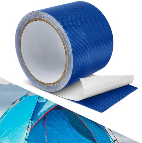 CAREDGO Reparaturklebeband Selbstklebend 8cm*5m Planen Reparaturband PVC Planenband Blau Reparatur Spezialband Abdichtband Wasserdicht Klebeband Duct Tape für Gewebeplanen Pool Zelt Plane Dachrinne