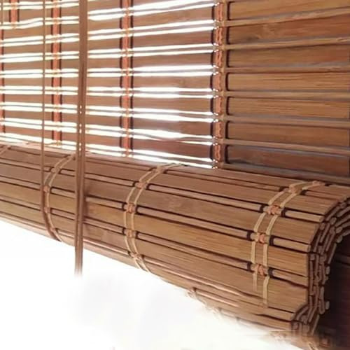 SGSKEIEY Natürliche Bambus-Rollo Raffrollo,Bambusrollo Outdoor Wetterfest, Sonnenschutz Bambusrollo Jalousie für Hofgarten, Balkon, Terrasse (140x240cm/55x95in,A)