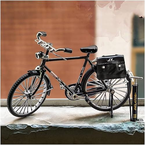 Finger Fahrrad Modell Spielzeug, Mini Fahrrad Spielzeug Deko, Fahrrad Miniatur Deko, Spielzeug Fahrrad Deko Fahrrad Klein, Miniatur Fahrrad, mit Luftpumpe und Aktentasche, für Dekoration (Schwarz)