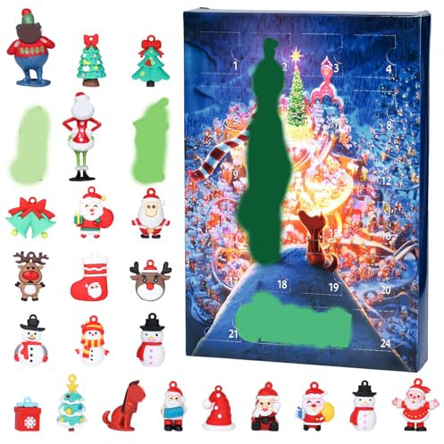 Angenster Anime Adventskalender 2024, 24 Tage Weihnachts Adventskalender Figuren Elfen Countdown Kalender, Idee Adventskalender 2024 Männer und Frauen, Weihnachtskalender für Geschenk Dekoration