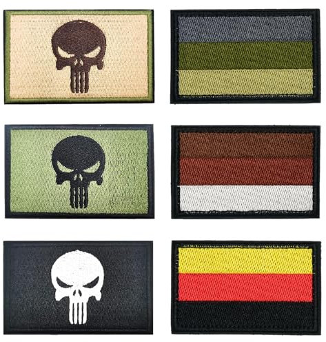 PVFZXS 6 Stücke Patches Klett, Klett Patch, Deutschland Flaggen Patch, für Kleidung Taschen Rucksack Uniform Weste Hundegeschirr Militär Taktisch Draussen Jersey
