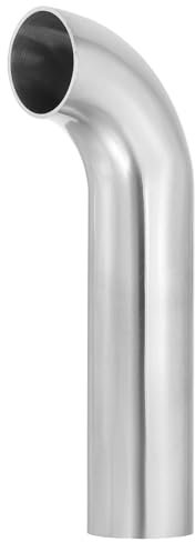 PATIKIL Curva a Gomito a 90 Gradi con Mandrino, 1 1/4 Od Gomito Scarico Sanitario Connettore Tubo Scarico Acciaio Inossidabile 304 Tubo Esteso da 4 per Saldatura Ringhiera Hvac, 1Pz