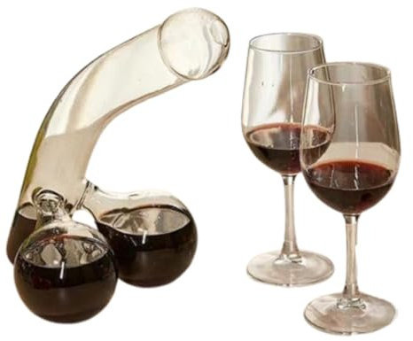Decantador de vidrio de whisky de 400 ml, botella dispensadora de vino de vidrio transparente, taza de licor divertido, recipiente de regalo para hombres