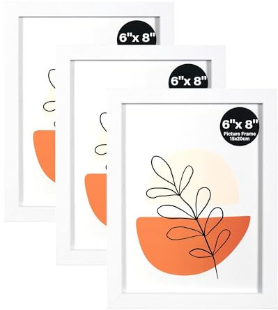 KAIWIN Bilderrahmen 15 x 20 cm 3er-Set, Fotorahmen mit Acrylglas, Horizontal oder Vertikal für Wandbehänge oder Tischdekoration, Weiß