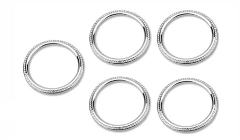 MKVAXR for AB GLA CLA GLB Klasse W177 W247 X247 C118 H247 Klimaanlage Outlet Vent Kristall Trim Ring Diamant Aufkleber Zierleiste für die Lüftungsschlitze im Auto(Front Silver 5pcs)