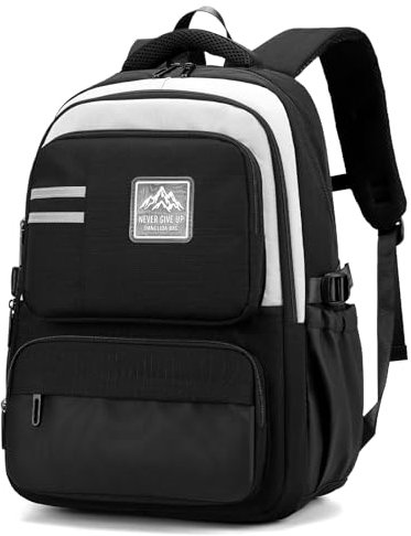 Amythe Schulrucksack Jungen Teenager, 2025 Groß Rucksack Schule Gymnasium Oberstufe, Schulranzen Robust Wasserabweisend für 15.6 Laptop, Schultasche Casual 38L, Schwarz