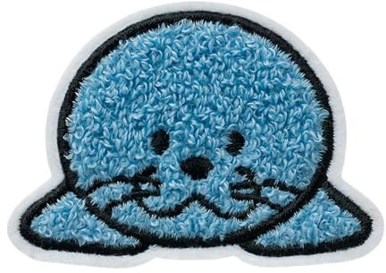 Mono-Quick 16059 Robbe flauschig, Blau, 7,1 x 5,1 cm, Patch, Aufbügeln, Maritimes Design