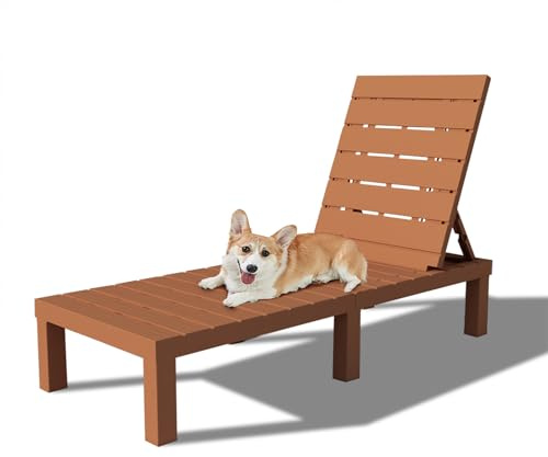 RAPTAVIS Outdoor Lounge Stuhl Pool Chaiselongue Wasserdicht Sonnenliegen Karamell