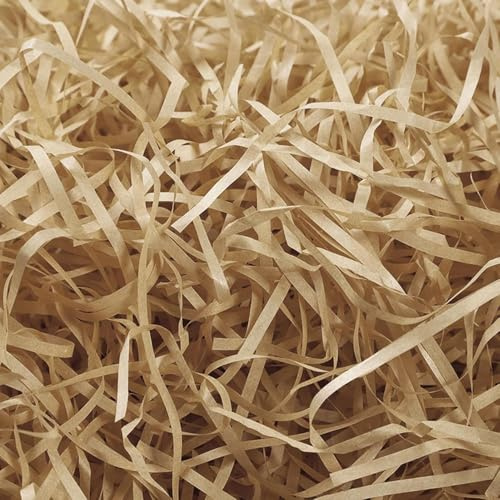 1KG Shredded Tissue Paper, Raffia Shredded Paper for Gift Boxes, Hampers Packaging, Tissue paper Ideal Hamper Stuffing Filling Suitable for All Occasions (Brown)