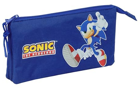 safta Sonic Federmäppchen für Kinder, ideal für Kinder im Schulalter, bequem und vielseitig, Qualität und Widerstandsfähigkeit, 22 x 3 x 12 cm