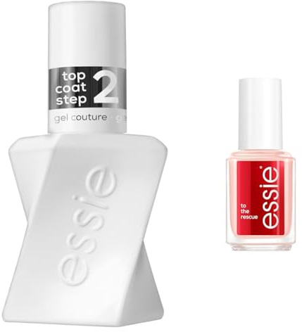 essie Gel Couture Top Coat (13,5 ml) & Nagelhärter to the rescue (13,5 ml) im Set, Glanz & Stärkung für langanhaltend schöne und gesunde Nägel