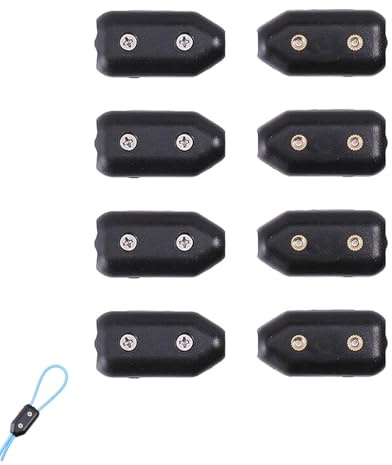Rainway 4 morsetti per corda da 10 mm, adatti per corde in nylon intrecciate con un diametro tra 9 e 10,5 mm, connettori per corda nera riutilizzabili, adatti per la maggior parte delle corde in nylon