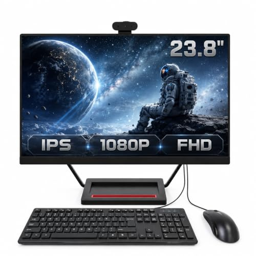SUKOTOP 23.8 IPS All-in-One PC, Detachable camera & wireless charging dock | Core i5-7300HQ, 16GB RAM, 512GB SSD,360° Rotatable Camera, Dual-Band Wi-Fi, Bluetooth, Keyboard & Mouse Included