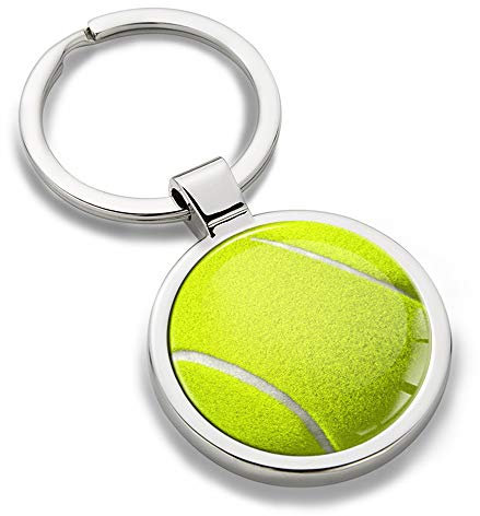 SkinoEu® Schlüsselanhänger Sport Tennis Ball Metall Keyring Auto Schlüssel Geschenk Metall-Schlüsselanhänger KK 181