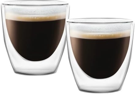 Vialli Design Set Thermogläser Doppelwandig Espresso 2x80 ml, Gläser für Macchiato Ristretto, Amo Kollektion, Espressotassen, Kaffeetassen, Kaffeegläser, Hitzebeständiges Glas, Transparente