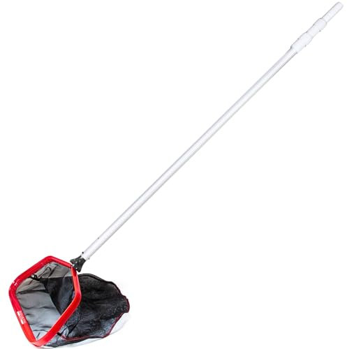 Aquatix Pro Red de skimmer de piscina con poste, red extra ancha de 19 pulgadas, poste de 4-12 pies, grado profesional, poste de piscina desmontable de aluminio de 3 secciones de 1.1 mm, bolsa de red