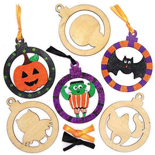 Baker Ross AX228 Halloween Scratch Art Masken - 8er Pack, Halloween Dekorationen, Halloween Party Maske für Kinder, Basteln