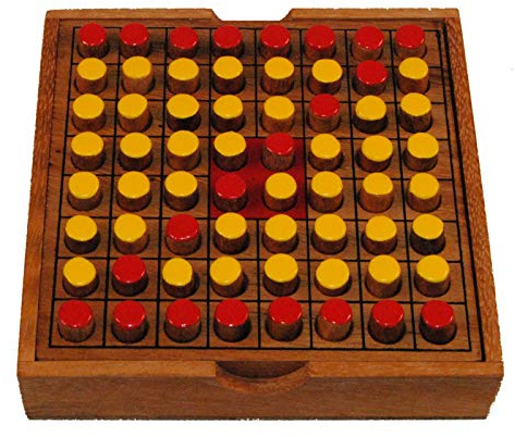 Terrapin Trading Ethical Thai Wooden Othello Strategy Travel Board Game Brain Teaser IQ 13x13x3cm