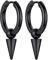 FOCALOOK Herren Ohrringe schwarz Edelstahl Huggie Creolen mit umgekehrtem Kegel Ohrstecker Ohr Piercing Punk Stil Modeschmuck Accessoire für Jungen Mädchen