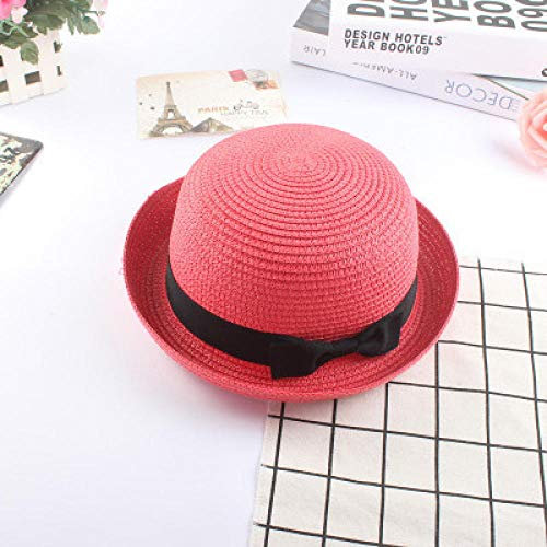 Chapeau Paille Femme Chapeau De Paille Décor Melon Vacances Plage Soleil Chapeaux Large Bord Casquette Femmes Chapeaux-10_56-58Cm