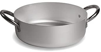 PARDINI - Cacerola profesional 3 mm, de aluminio, baja, diámetro 28 cm, altura 9,5 cm, 6,4 litros, 2 asas