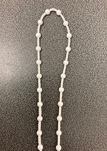 White Plastic Blind Chain, Continuous Loop 700mm drop (27.5inch) 4.5mm ball, 8mm gap