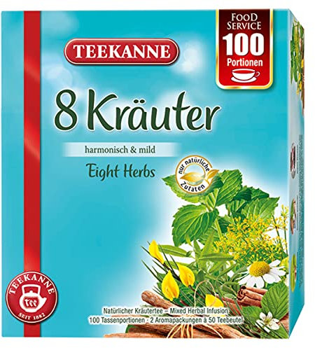 Teekanne 8 Kräuter Teemischung 100 Beutel harmonisch mild 125g