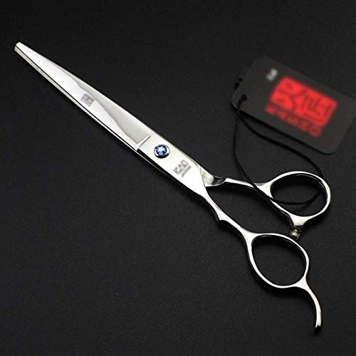 LEELLY Friseurschere 7 Zoll Linkshänder Professionelle Friseurschere Flache Linkshänderschere Friseurschere, Silber, 7,0 Zoll