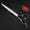 LEELLY Friseurschere 7 Zoll Linkshänder Professionelle Friseurschere Flache Linkshänderschere Friseurschere, Silber, 7,0 Zoll