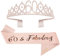 Mikccer Rose Gold 60th Birthday Sash and 60 Birthday Tiara, Rhinestone Crown Headband for 60th Birthday Gifts, 60th Birthday Decoration Party Accessories for Women